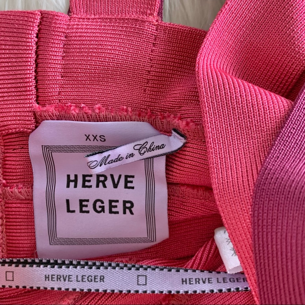 Hervé Léger Pink Color Block Dress - Picture 9 of 12